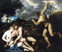 Tu Vas Savoir. Mythologie - Mars et Vénus surpris par vulcain - Paris Bordone 1549-50, Gemälde Galerie Kulturforum, Berlin.