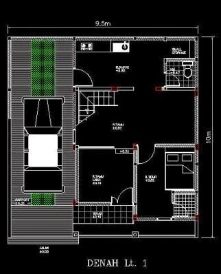 20 Gambar Denah Rumah Minimalis Type 36 1 Lantai 