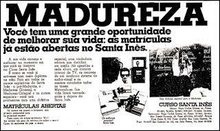 curso madureza, 1973; os anos 70; propaganda na década de 70; Brazil in the 70s, história anos 70; Oswaldo Hernandez;