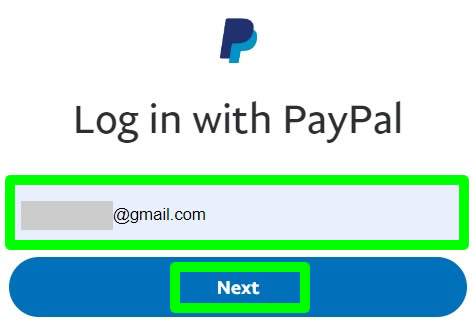 enter paypal registered email address