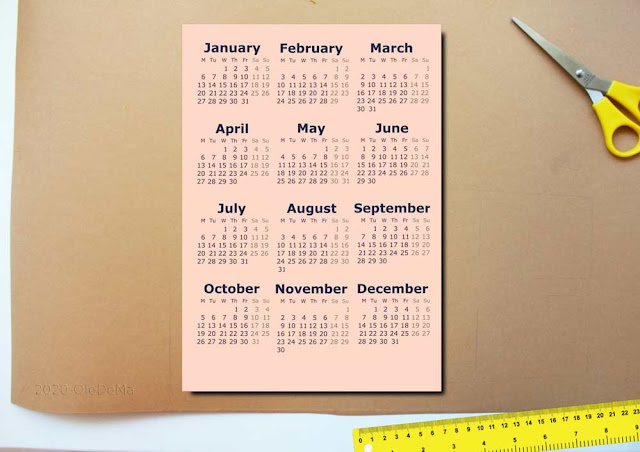 2020 Calendars Printable Mini ''4 Designs in Plum''