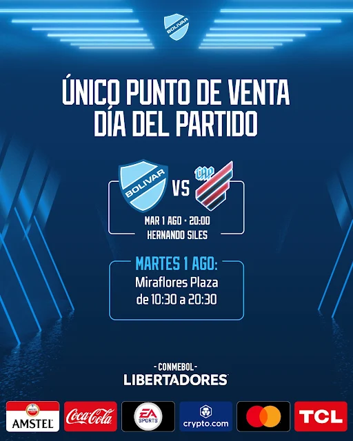 Venta de Entradas Bolivar vs Atletico Paranaense