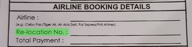 Airline Booking Details of a Payment Form at the Business Center of Robinson's Place Tacloban
