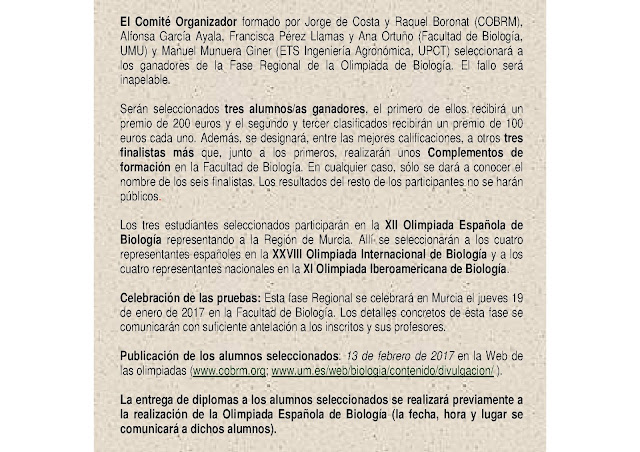 "XI Olimpiada Regional de Biología"