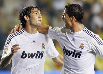 Cristiano Ronaldo with Ricardo Kaka', 