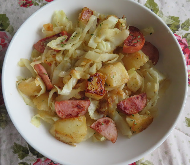 Kielbasa Cabbage Potato Skillet