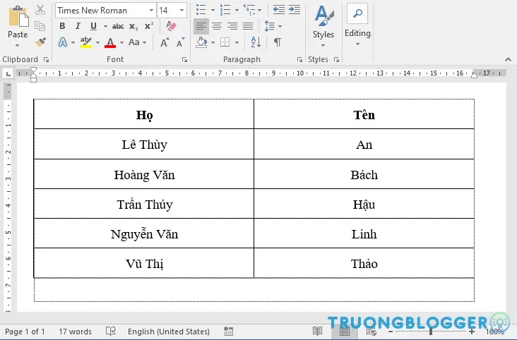 Sắp xếp danh sách theo thứ tự bảng chữ cái trong Word