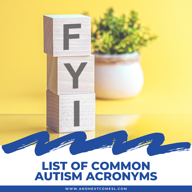 A list of common autism acronyms and what they stand for
