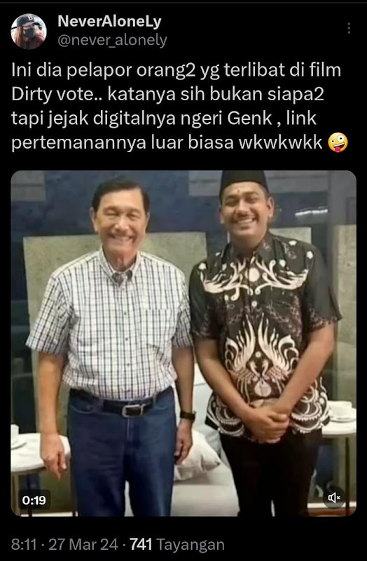 Pelapor Dirty Vote.. katanya sih bukan siapa-siapa, tapi jejak digitalnya ngeri Genk 🤪