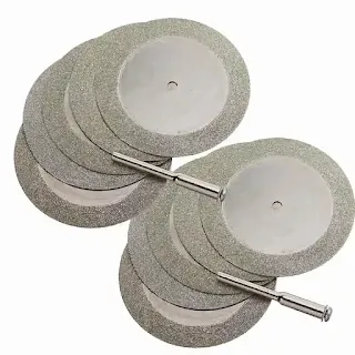 10Pcs 2 inch Small Diamond Cutting Discs 50mm Cutting Blade 1/8" Shank Mandrel For Dremel Cut Wheel hown - store