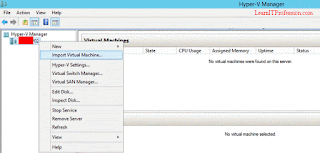 how export and import VM in hyperv on windows server