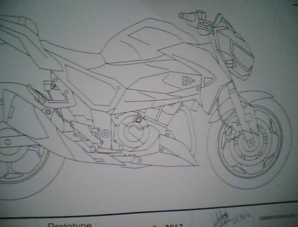 Kawasaki Ninja 300 naked drawings