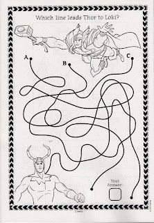 Sample game page from Thor Big Fun Book To Color: Ages of Thunder