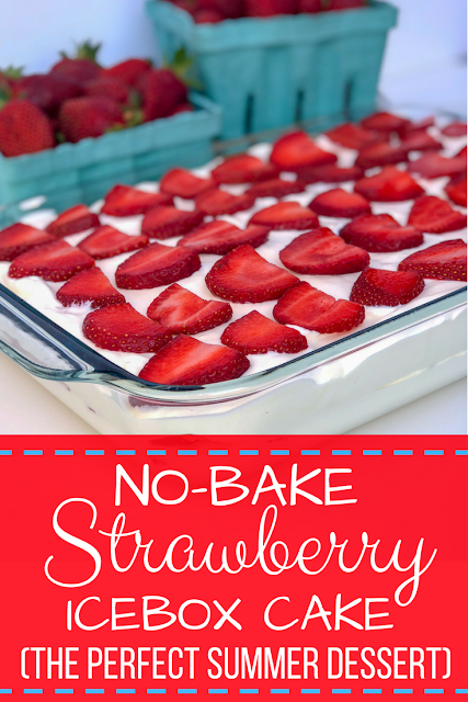 Looking for the perfect summer dessert? This easy no-bake strawberry cream cheese icebox cake is exactly the recipe you are looking for! Cool whip, graham crackers, strawberries and cream cheese make for light, fluffy and sweet dream cake
