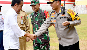  Kapolres Tebo Sambut Kunker Presiden Jokowi di Stadion Sri Maharaja Batu