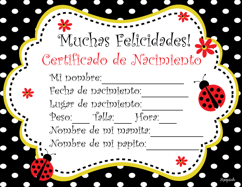 Certificado De Nacimiento Bebe Animados Imagui