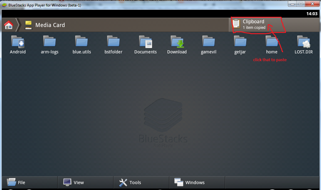 How to put file in Bluestacks