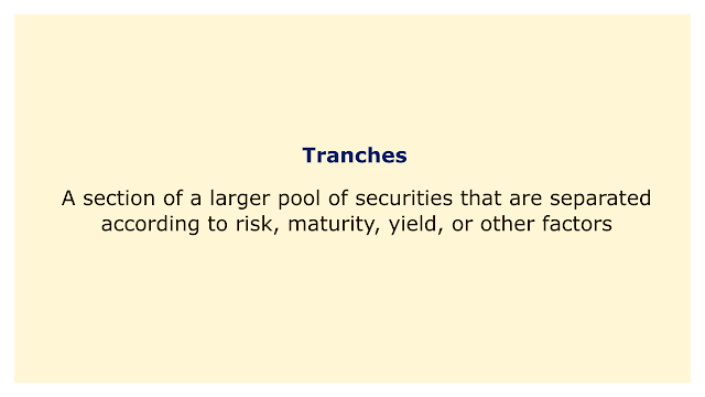 A section of a larger pool of securities that are separated according to risk, maturity, yield, or other factors.