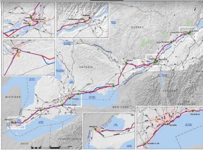 2011 Windsor Quebec City High Speed Rail Map