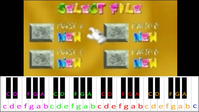 File Select (Super Mario 64) Piano / Keyboard Easy Letter Notes for Beginners