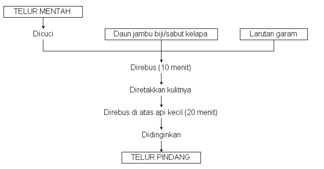 DIAGRAM ALIR PEMBUATAN TELUR PINDANG| telur pindang cirebon