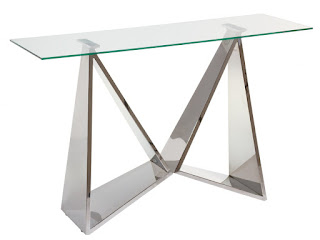 mueble entrada acero plata