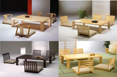 Dining room furniture with a minimalist Japanese style interior concept