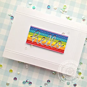 Sunny Studio Stamps: Perfect Popsicles Hello Word Die Surprise Party Paper Hello Card by Franci Vignoli