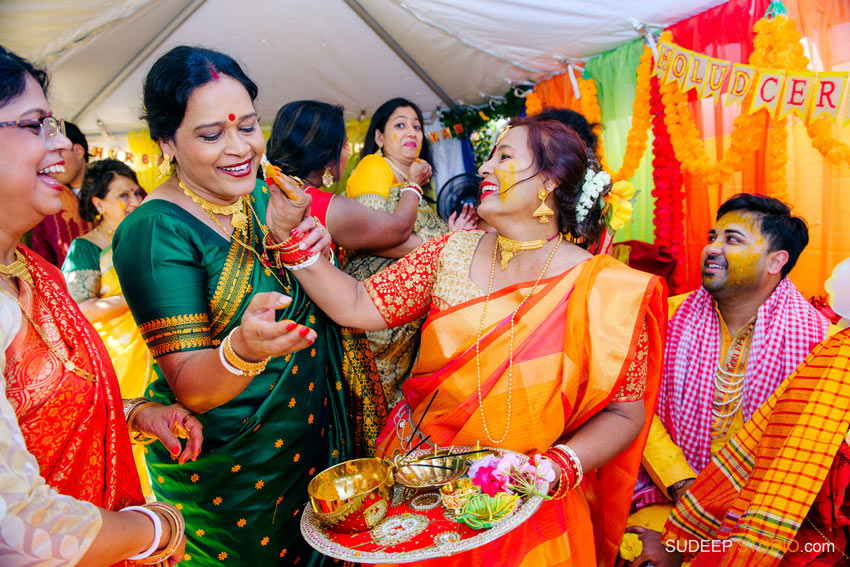 Indian Bengali Wedding Photography Bangla Gaye Holud Ceremony by SudeepStudio.com Michigan Ann Arbor South Asian Indian Wedding Photographer