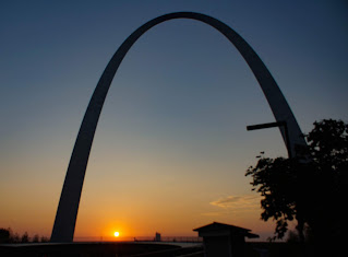 Sunrise at the Gateway Arch in St Louis photo by mbgphoto