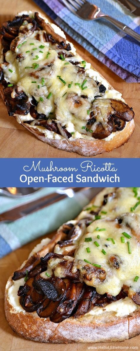 Mushroom Ricotta Open-Faced Sandwich