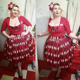 Chocolate harlequin Jenny dress from Pinup Girl Clothing