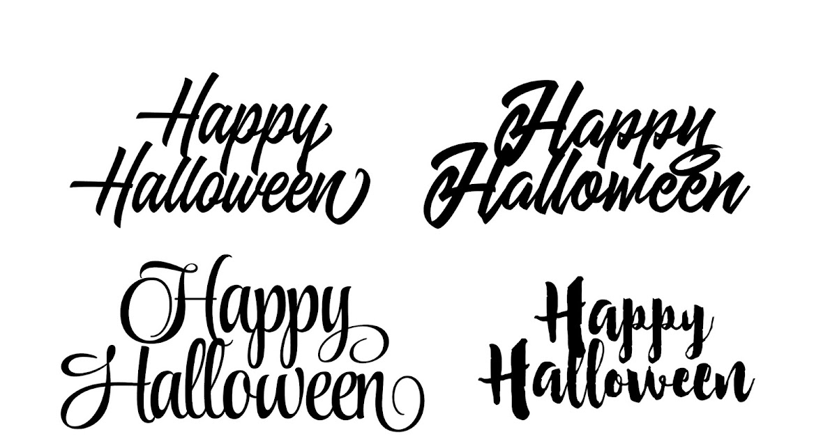 Download Free SVG: Free Happy Halloween Word Art SVG Cut Vector File