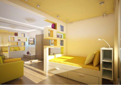 Desain Interior Kamar Tidur Kecil Mungil Minimalis