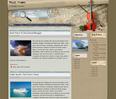 Music Frame Blogger Templates