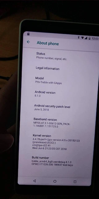 Nokia 7 plus running phh AOSP