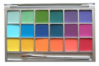 Kryolan Professional Cosmetics18 color Variety Brights Eyeshadow Palette image from marisaland.com