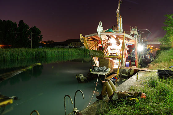 Barging into Venice on Garbage Boat