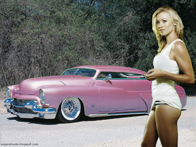 latina girl model ass booty butt celebrity actress Yvonne Strahovski chuck classic car lowrider wallpaper