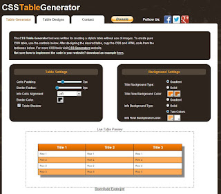 CSS Table Generator