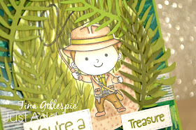scissorspapercard, Stampin' Up!, Kindred Stamps, Just Add Ink, Treasure Hunter, Tropical Chic Bundle, Joseph's Coat Technique, Emboss Resist Technique
