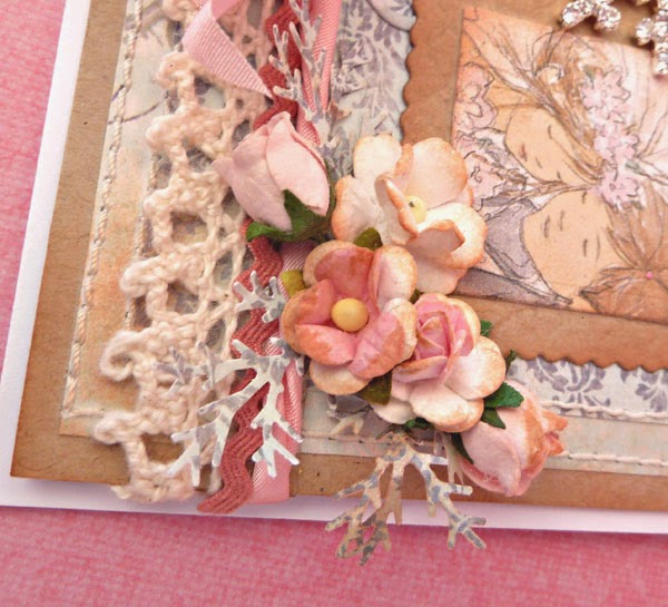 I wanted to use pale pink pure silk ribbon but it was too wide for my mini 4