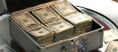 a suite case full of money