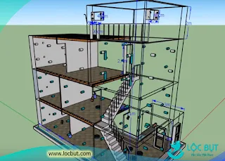 Mô hình xây dựng nhà yến hoàn chỉnh kích thước 5x12m.