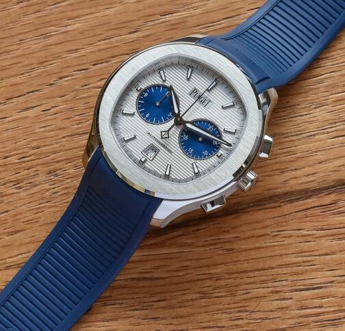 Replica Piaget Polo Blue Panda Automatic Chronograph 42mm G0A46013 Watches Review 3