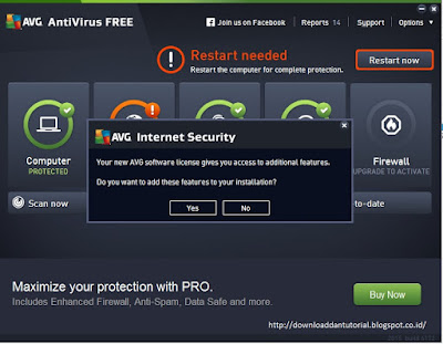 Mengaktifkan AVG Internet Security 2015 dari Trial Version menjadi Full dengan Serial Number