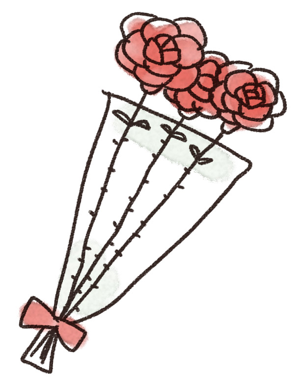 バラの花束のイラスト ゆるかわいい無料イラスト素材集