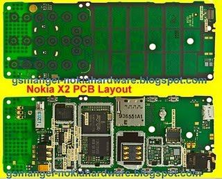 Nokia X2 PCB (printed circuit board ) Layouts of components