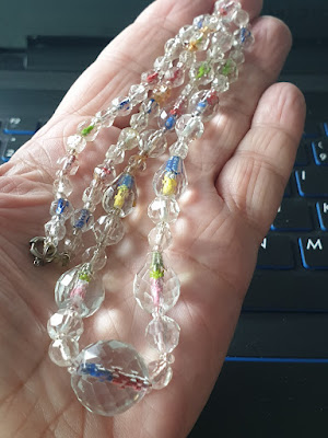 unusual vintage crystal necklace