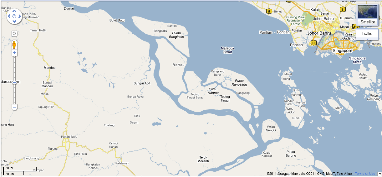 Peta Kawasan Hutan Kabupaten Meranti Propinsi Riau 